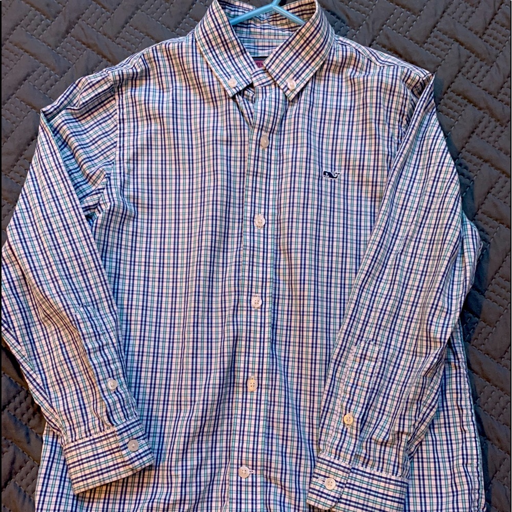 Boys Vineyard Vines Plaid Button Down Size 6